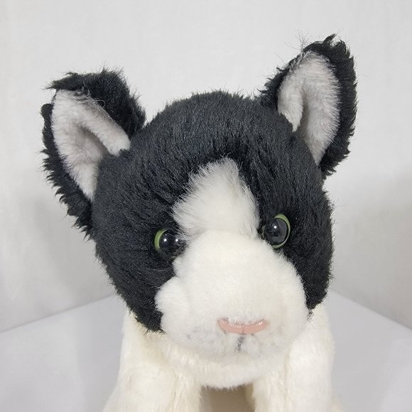 Nat & Jules Demdaco Black White Tuxedo Cat Small Plush green eyes beans kitten - Picture 2 of 9